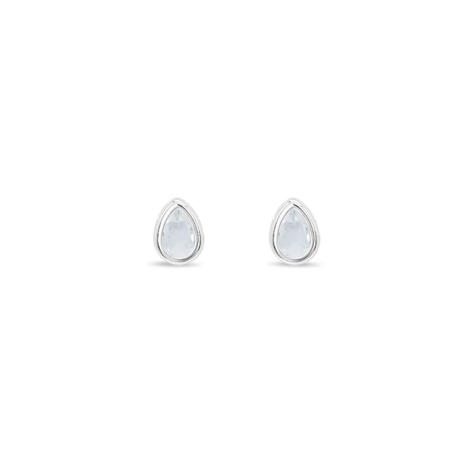 Brinco de Prata Leve com Gota de Zircônia Cristal M