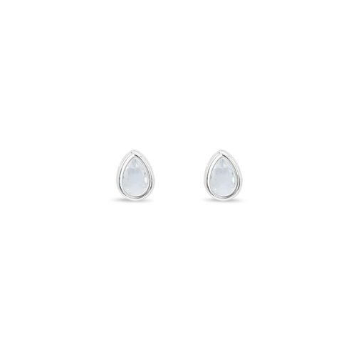 Brinco de Prata Leve com Gota de Zircônia Cristal M