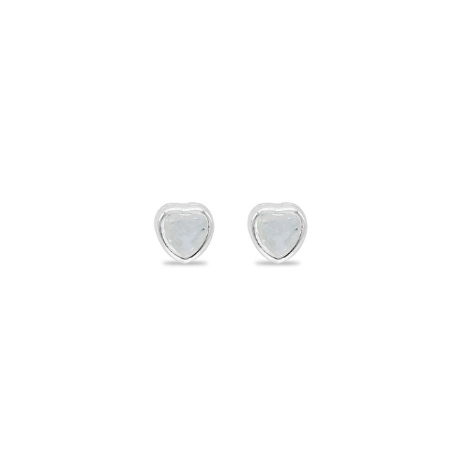 Brinco de Prata Leve Coração com Zircônia Cristal P