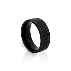 Anel Fibra de Carbono com Frisos