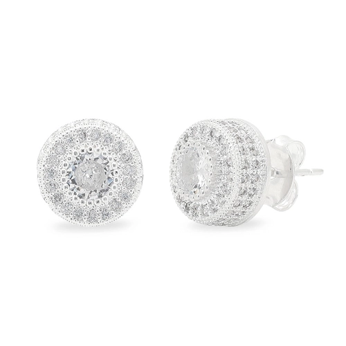 Brinco de Prata Leve Top com Zircônia Cristal