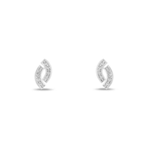 Brinco De Prata Leve Top Com Zircônia Cristal Retangular