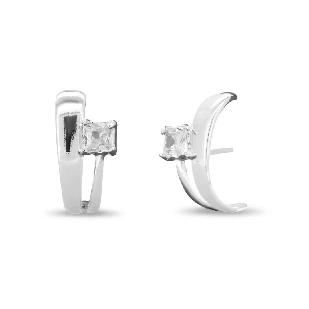 Brinco Top Espelhado com Zircônia Cristal