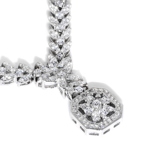 Conjunto em Prata Flor com Zircônias Cristal