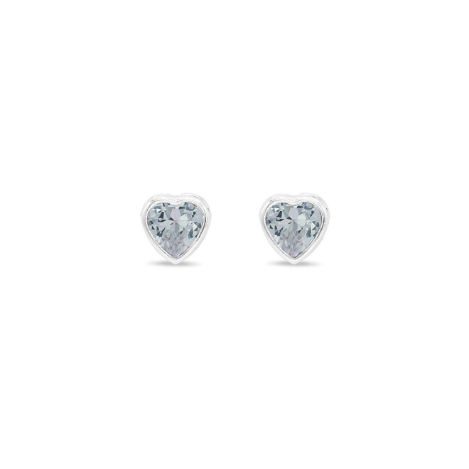 Brinco de Prata Leve Coração com Zircônia Cristal G