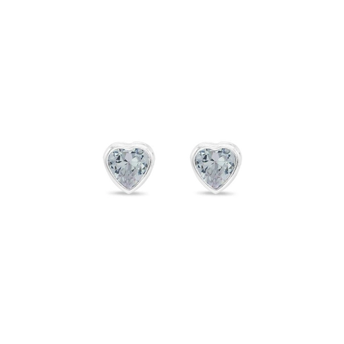 Brinco de Prata Leve Coração com Zircônia Cristal G