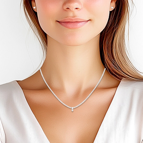 Conjunto Ponto Luz Coração em Zircônia Cristal