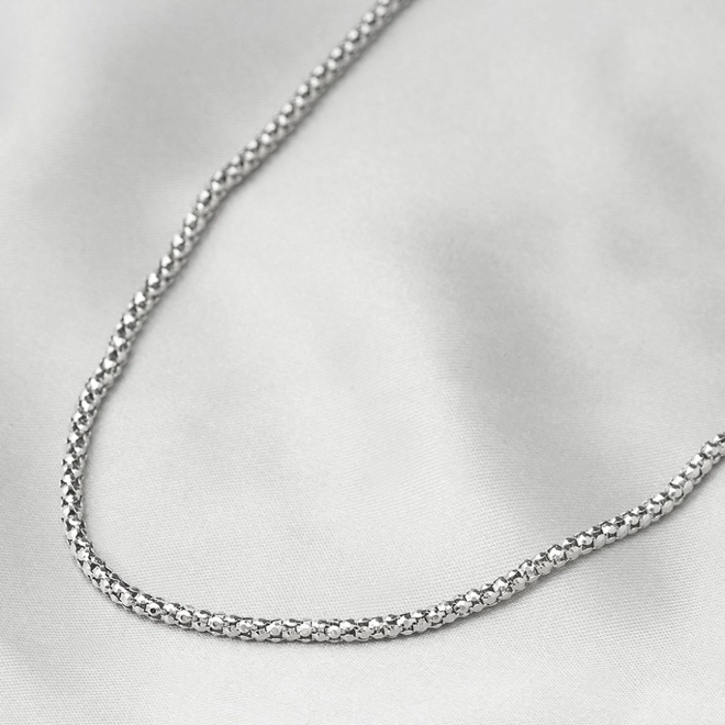 Corrente de Prata em Malha Coreana 45 cm