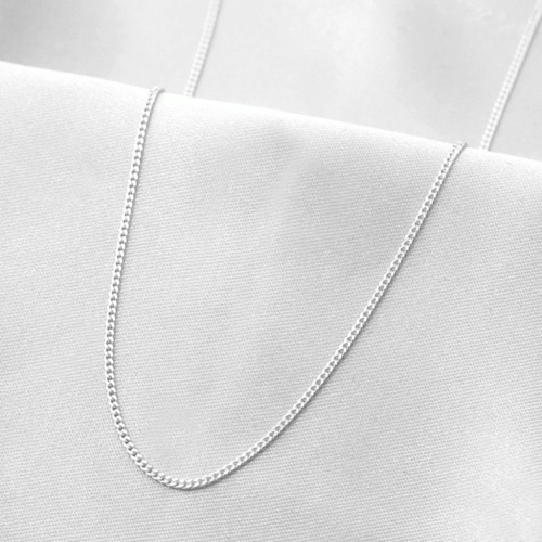 Corrente de Prata Gourmette Fina Diamantada 60 cm