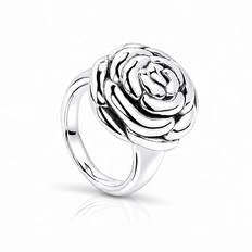 Anel Flor com Acabamento Envelhecido em Eletroformação
