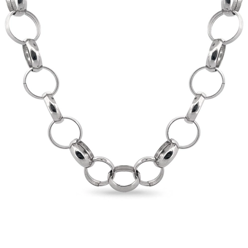 Colar Choker de Prata com Elos Redondos