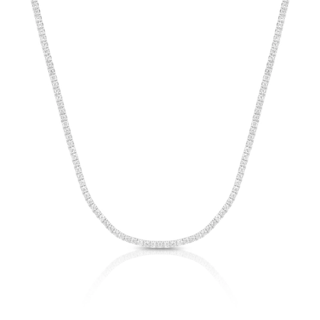 Choker de Prata Riviéra com Zircônias Cristal