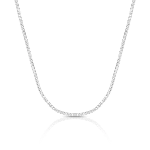 Choker de Prata Riviéra com Zircônias Cristal