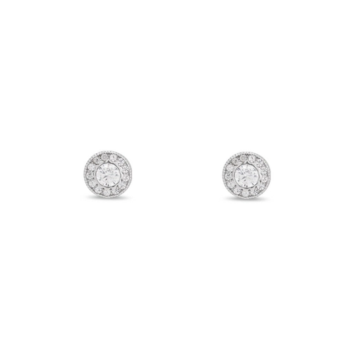 Brinco de Prata Top Redondo com Zircônia Cristal