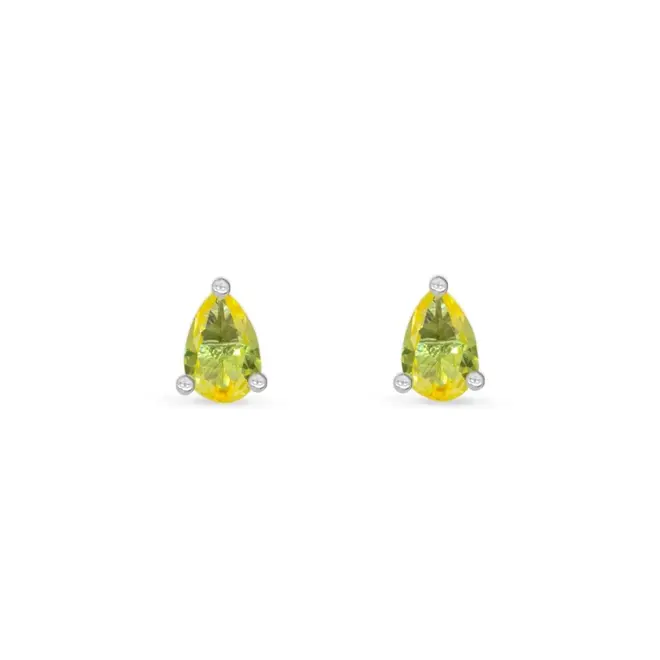 Brinco com Gota de Zircônia Amarela