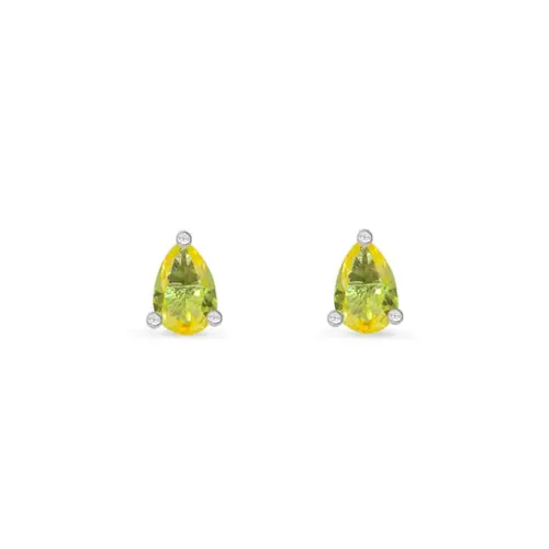 Brinco com Gota de Zircônia Amarela
