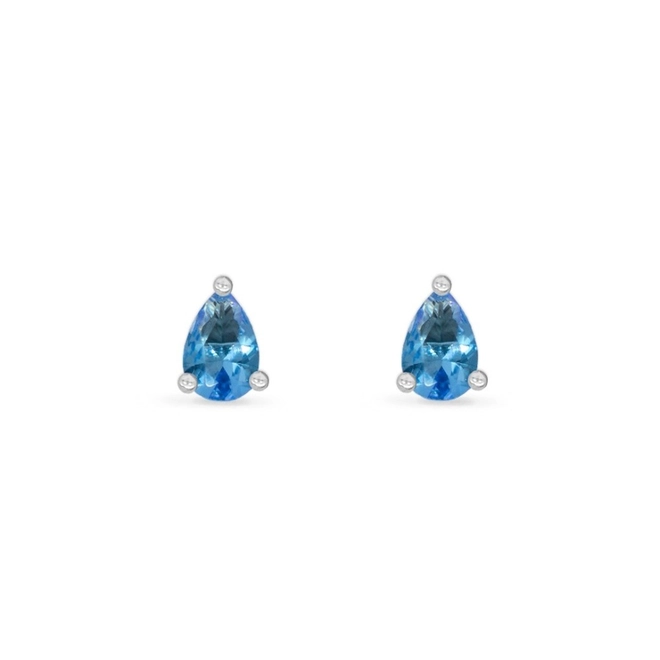 Brinco de Prata Leve com Gota de Zircônia Topázio