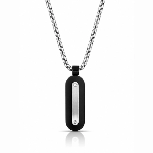 Corrente com Placa Oval Carbonada