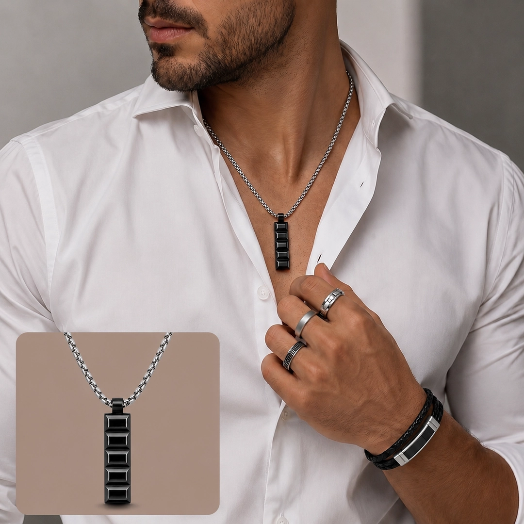 Corrente com Placa Carbonada Trabalhada