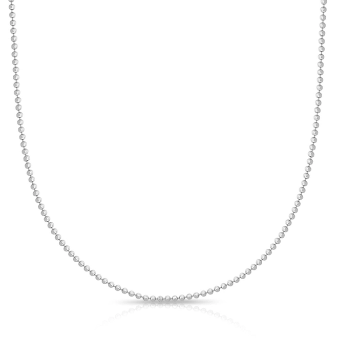 Corrente de Prata Feminina com Bolinhas Diamantadas 1 M
