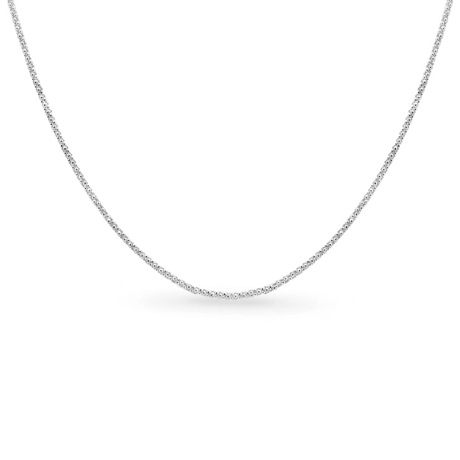 Corrente De Prata Em Malha Coreana 40 cm