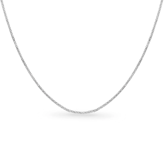 Corrente De Prata Em Malha Coreana 45 Cm