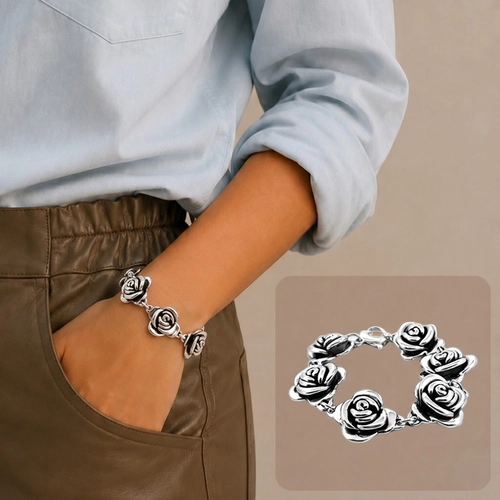 Pulseira com Flores Envelhecidas em Eletroformação