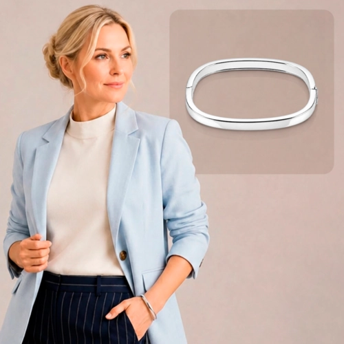 Bracelete Oco Quadrado e Espelhado