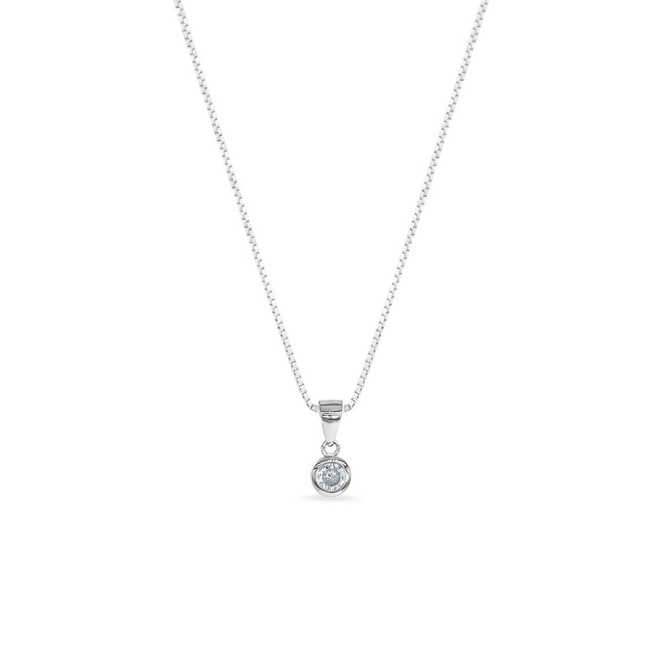Gargantilha de Prata com Ponto Luz de Zircônia Cristal P