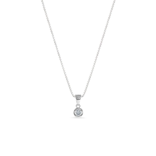 Gargantilha de Prata com Ponto Luz de Zircônia Cristal P