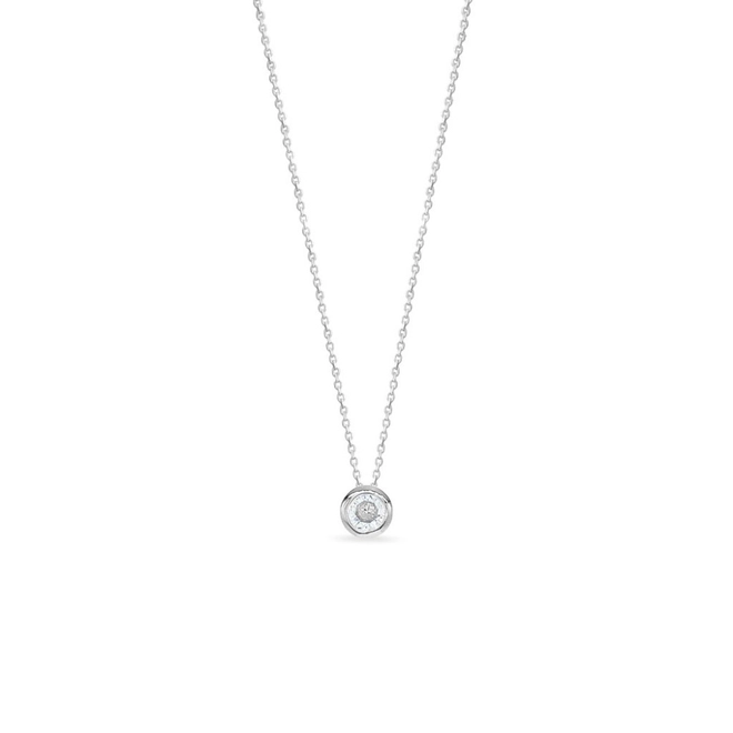 Gargantilha de Prata Ponto Luz de Zircônia Cristal M