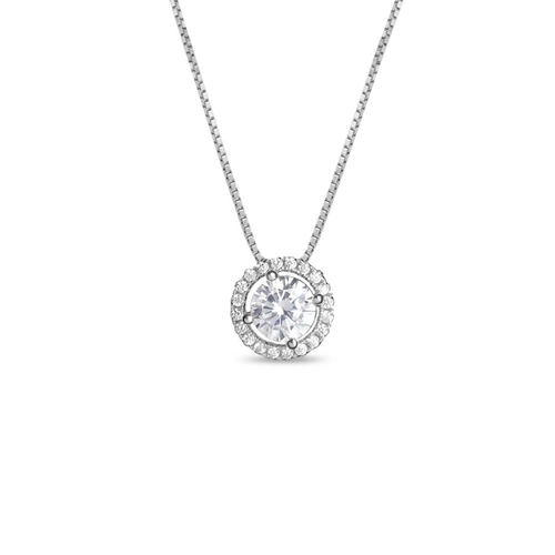 Gargantilha de Prata com Ponto Luz e Zircônias Cristal