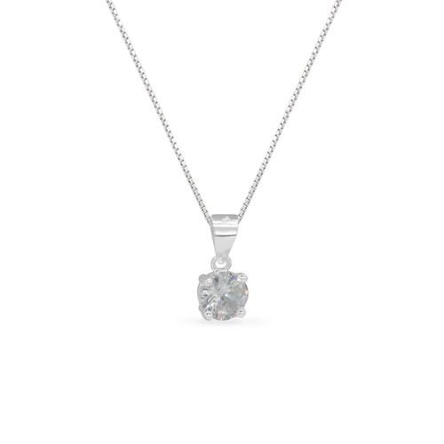 Gargantilha de Prata Ponto Luz com Zircônia Cristal