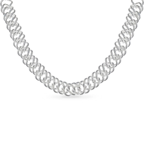 Choker de Prata Leve com Elos Espelhados