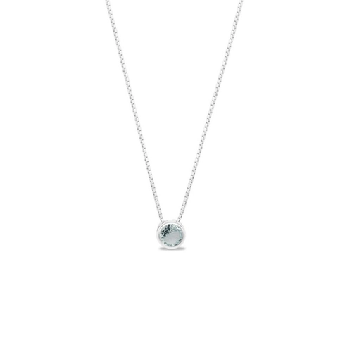 Gargantilha de Prata Leve com Zircônia Cristal Redonda P
