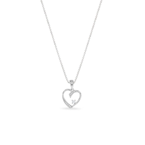 Gargantilha de Prata com Coração de Zircônia Cristal