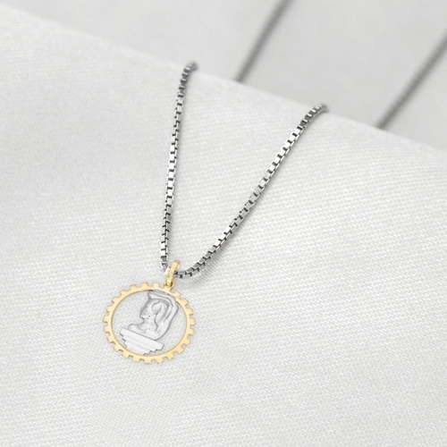 Corrente de Prata com Pingente de Formatura em Ouro 18k Profissão Engenharia