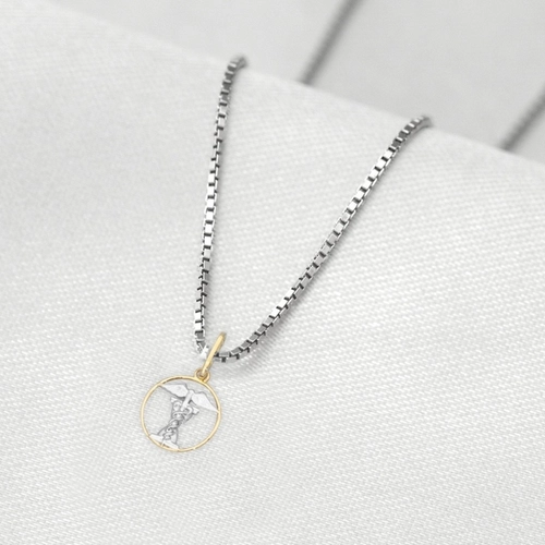 Corrente de Prata com Pingente de Formatura em Ouro 18k Profissão História P