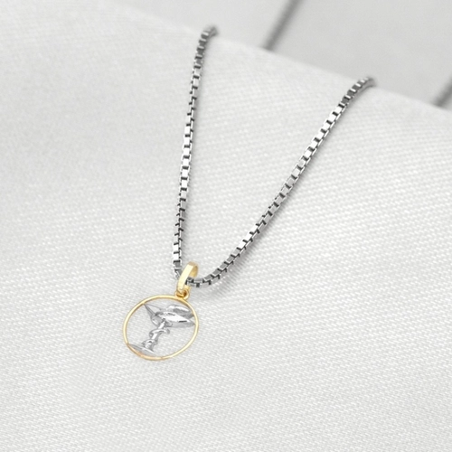 Corrente de Prata com Pingente de Formatura em Ouro 18k Profissão Farmácia P