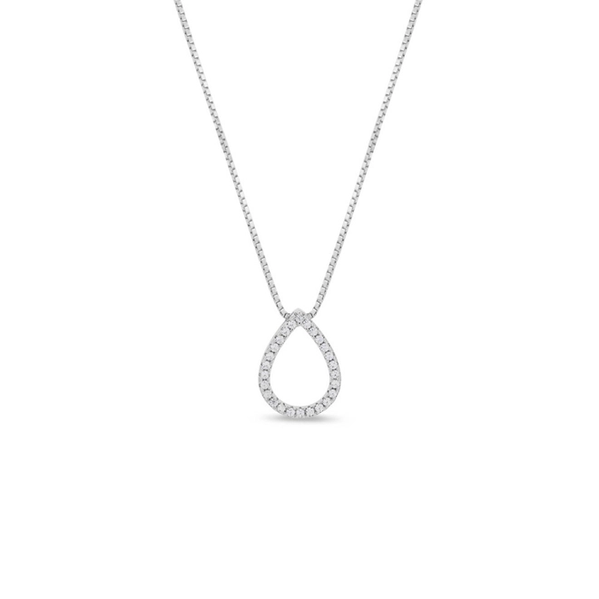 Gargantilha de Prata Gota Vazada com Zircônia Cristal