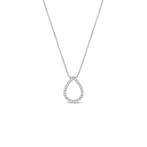 Gargantilha de Prata Gota Vazada com Zircônia Cristal