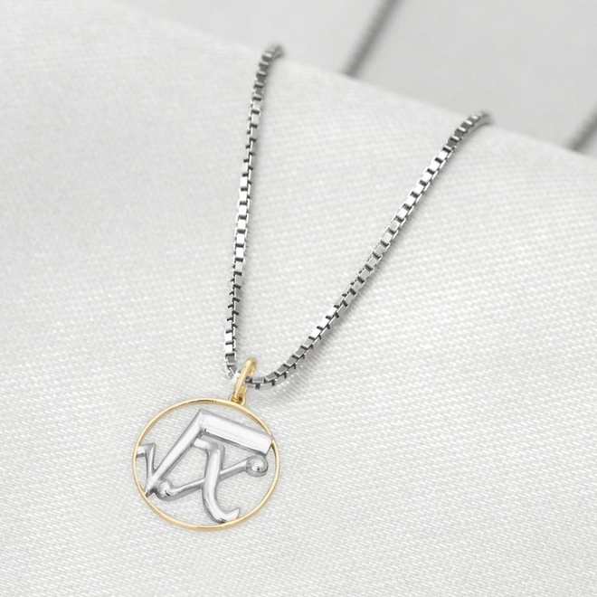 Corrente de Prata com Pingente de Formatura em Ouro 18k Profissão Matemática