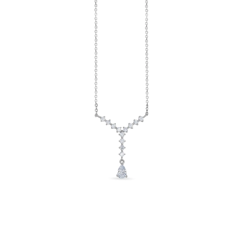 Gargantilha de Prata com Gota e Zircônias Cristal