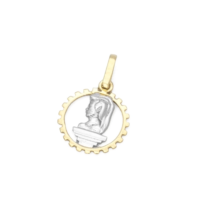Pingente de Formatura Profissão Engenharia em Ouro Amarelo e Ouro Branco 18K P