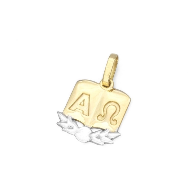 Pingente de Formatura Profissão Teologia em Ouro Amarelo e Ouro Branco 18K P