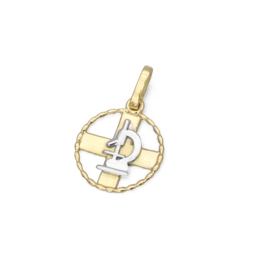 Pingente de Formatura Profissão Biomedicina em Ouro Amarelo e Ouro Branco 18K P