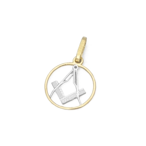 Pingente de Formatura Profissão Arquitetura em Ouro Amarelo e Ouro Branco 18K P