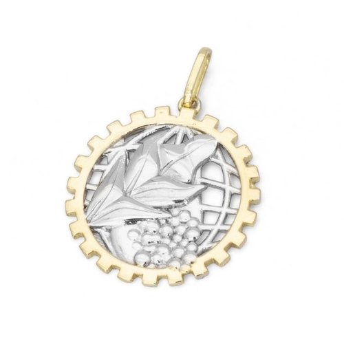 Pingente de Formatura Profissão Economia em Ouro 18K Amarelo e Branco