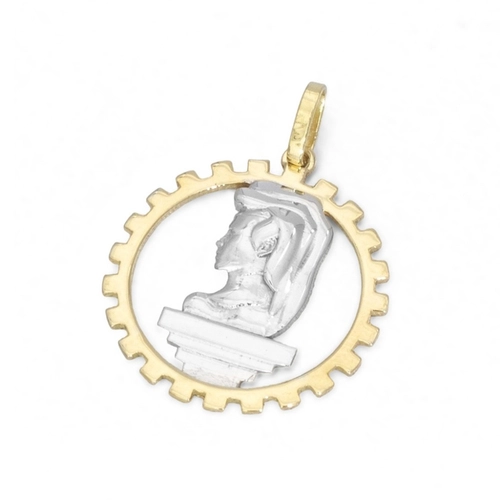 Pingente de Formatura Profissão Engenharia em Ouro Amarelo e Ouro Branco 18K