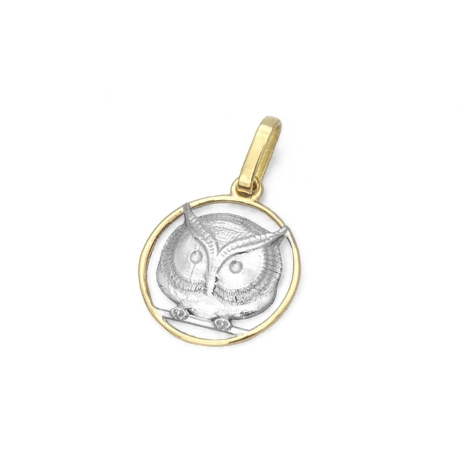 Pingente de Formatura Profissão Letras em Ouro Amarelo e Ouro Branco 18K P